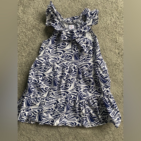 Vineyard Vines for Target Rough Seas Sleeveless Scoop Neck Ruffle Dress - Picture 5 of 6